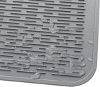 MicoYang Silicone Dish Drying Mat for Multiple Usage,Easy clean,Eco-friendly,Heat-resistant Silicone Mat for Kitchen Counter or Sink,Refrigerator or Drawer Liner Grey 3XL 28 inches x 18 inches