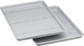 Amazon Basics Ceramic Nonstick Baking Sheets & Cooling Rack Set, Dishwasher Safe, Oven Safe, Half Sheet Size, Gray, 2-Pack