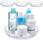 2 Pack 9 Inch Clear Acrylic Lazy Susan, Non-Skid Turntable Organizer for Cabinet, Kitchen, Pantry Organization Storage, Refrigerator, Vanity Makeup, Bathroom Countertop Organizing, Rotating Spice Rack