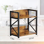 2 Tier Kitchen Counter Shelf Organizer, Coffee Bar Station Organizer for Countertop，Space Saving Spice Rack, Desk Shelf Riser, Coffee Bar Accessories(Rustic Brown, Medium) | Organizer, Coffee Bar Station, Space Saving, Spice Rack, Desk Shelf Riser