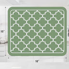 WISELIFE Dish Drying Mat Super Absorbent Drying Mat Large Dish Drying Mats for Kitchen Counter Easy Clean Dish Mat Kitchen Drying Mat15"x 18" Stylish Green