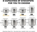 Cooks Standard 6-Quart Stock Pot with Lid, Professional 18/10 Stainless Steel Stockpot Dutch Oven Casserole Cooking Pot, Ollas de Cocina, Compatible with All Stovetops, Silver