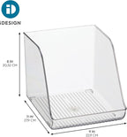 iDesign Plastic Water Bottle Organizer for Fridge, Clear Bottle Holder for Kitchen and Pantry, 2-Pack