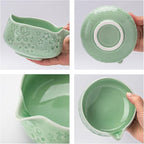 TEANAGOO Matcha Whisk Set,7 Pcs Matcha Set Blue Green,Ceremony Matcha Kit,Matcha Tea Set for Making Latte,Ceramic Bowl(chawan) whith Spout and Whisk,Gift for Matcha Lovers