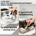 Dish Brush Refill Head for OXO Soap Dispensing Dish Brush, Dishwashing Brush Head Replacement, 3 Pack Khaki+ 3 Pack White