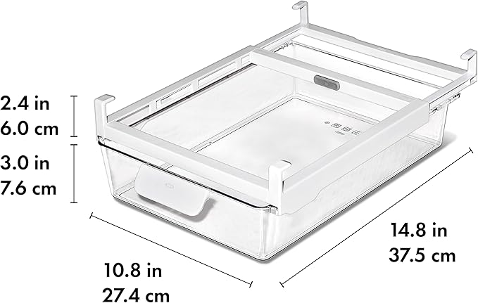 OXO Good Grips Fridge Undershelf Drawer 14 in - for Deli Meat, Cheese, Produce and More (Pack of 4)