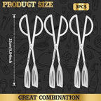 3PCS 9.8-Inch Stainless Steel Salad Tongs for Serving Heavy Duty Serving Tongs for Home Parties, Weddings, Buffets, Barbecues, Kitchen Utensils for Cake, Steak, Salad and More (3, Silver)