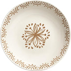 Sango 4-Piece Speckled Stoneware Pasta Bowl Set- Wide Shallow Dinner Bowls with Hand-Painted Rustic Design, Farmhouse Glossy Large Ceramic Bowls for Pasta, Salad & Everyday Meal, Siterra Glazed Garden
