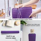 ZLR Silicone Dish Drying Mat & Heat Resistant Trivet (12" x 16") - Waterproof Counter Protector for Air Fryer, Coffee Maker - Non-Slip, BPA Free Kitchen Pad, Easy Clean Dishwasher Safe (Meadow Violet)