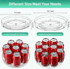 2 Pack Lazy Susan Organizer, 9.5" 10.7" Lazy Susan Turntable for Cabinet, Refrigerator Organizer and Storage for Pantry, Closet, Countertop, Non-Skid Fridge Organizers