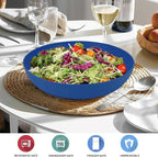 Wrova 65oz Wheat Straw Large Salad & Soup Bowls Set of 2, Unbreakable, Microwave & Dishwasher Safe, Plastic Bowls for Kitchen, Camping, School - Blue