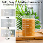 77L 3 Pack Glass Measuring Cup Set (1 1/4, 2 & 4 Cup) [Insulated handle, V-Shaped Spout], High Borosilicate Liquid Glass Measure Cup for Kitchen, Easy To Read, Dishwasher, Freezer, and Microwave Safe