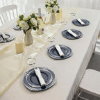 Bestluck 175PCS Navy Blue Plates for 25 Guests, Disposable Dinnerware Sets Include 50 Plastic Plates, 25 Silverwares, 25 Cups, and 25 Pre Rolled Napkins for Party, Wedding and Graduation