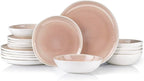 AmorArc Ceramic Dinnerware Sets,Handmade Reactive Glaze Stoneware Plates and Bowls Sets,Highly Scratch Resistant | Dishwasher & Microwave Safe Dishes Set,Service for 6 (18pc)
