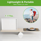 Youpehom Bed Tray Table with Folding Legs,Bamboo Breakfast in Bed for TV Table,Tray,Eating,Snack Tray,Laptop Computer (White, Medium)
