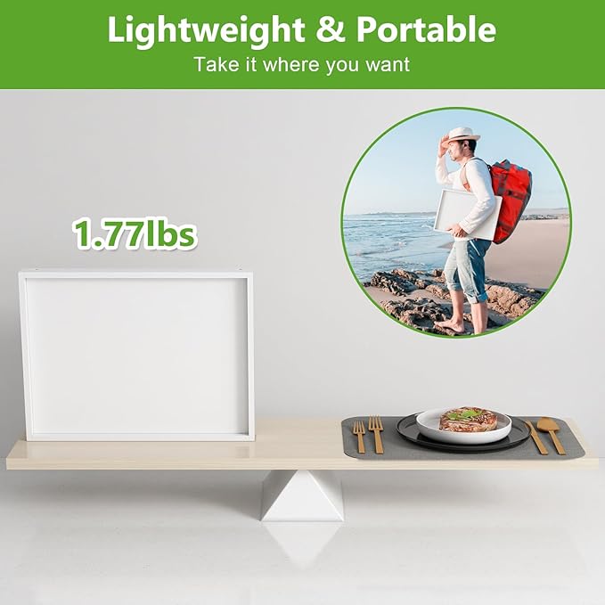 Youpehom Bed Tray Table with Folding Legs,Bamboo Breakfast in Bed for TV Table,Tray,Eating,Snack Tray,Laptop Computer (White, Medium)