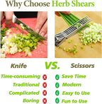 2025 Upgraded Herb Scissors, Effortless Herb Shears Cutter Tool with Sharp Stainless Steel Blades for Fresh Herbs, Must-Have Kitchen & Cooking Gadget, Black
