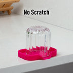 Zulay Kitchen Small Silicone Sponge Holder (4.9x3.3”) – Space-Saving Sink Organizer Tray for Sponge, Soap, Brush & More – Compact Non-Slip Dish for Kitchen & Bathroom (Dragon Fruit)