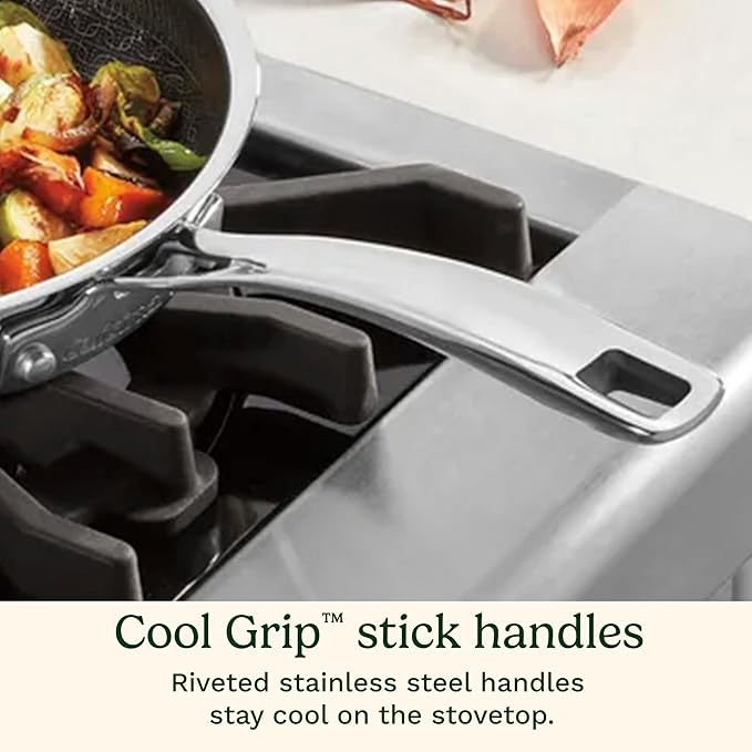 Cuisinart FusionPlus Hybrid Nonstick Stainless Steel Cookware, 3.5-Quart Sauté Pan with Cover and Helper, PFAS-Free PURELYSEAR Ceramic Technology, Scratch Proof, Cool Grip Handles, Dishwasher Safe