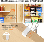 Delamu Over the Door Pantry Organizer, 6-Tier Pantry Organizers and Storage, Metal Cabinet Door Organizer, Hanging Spice Rack Shelves for Home & Kitchen, D5 x W18 x H50 inch, White