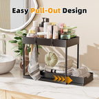 Simple Trending 3 Pack Under Sink Organizer, Pull-Out Cabinet Organizer Drawer, 2 Tier Multi-Purpose Slide Out Storage Shelf for Kitchen Bathroom, Black
