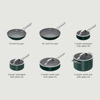 Ninja Ceramic Pro 10-Piece Cookware Set, NonStick Pots & Pans Set with Glass Lids, Nontoxic, PTFE Free, Ceramic Coated, Oven Safe, All Stovetops & Induction Compatible, British Racing Green, CW39010GN