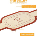 Silicone Bread Sling, 2Pcs Oval Silicone Baking Sling with Longer Handles, Non-Stick & Easy Clean Dutch Oven Baking Mat to Transfer SourDough Easily, Reusable Bread Mat Set （2PCS Red Oval）