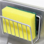 Sponge Holder for Kitchen Sink, Stainless Steel Sink Caddy with Strong Suction Cups, Rustproof Suction Sponge Holder Organizer for Sponge, Scrubber & Brush – Silver