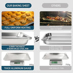 12 Pack Half Size Baking Sheet Pan Set, Aluminum Commercial Quality Cookie Sheet for Baking or Roasting, Large Thick Baking Tray Prevents Warping, 13" × 17.9" Cookie Tray Pan