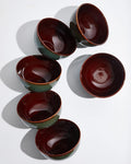 Pokini 5.5" Cereal Bowls & Dessert Bowls Set of 6-22 Oz Small Bowls for Kitchen-Ceramic Bowl for Cereal, Soup, Oatmeal, Salad, Ramen, Noodle, Rice, Yogurt-Dishwasher & Microwave Safe, Brown Green