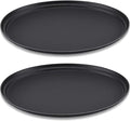 FillTouch 2 Pcs Restaurant Serving Trays PP Plastic Non Slip Rubber Lined Large Oval Tray for Kitchen Dining Room Cafeterias Fast Food Service (24 x 29 Inch,Black)