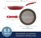 Rachael Ray Cook + Create Nonstick Frying Pan/Skillet, 8.5 Inch, Red