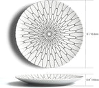6-Inch Appetizer Plates Set of 6, Black and White Grid Ceramic Plates, Modern Checkerboard Appetizer/Dessert Plates, Microwave & Dishwasher Safe