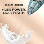 Zulay Kitchen Powerful Milk Frother Wand With 4 AA Duracell Batteries - Ultra Fast Handheld Drink Mixer - Electric Whisk Foam Maker for Coffee, Lattes, Cappuccino, Matcha & Creamer