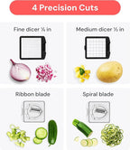 Fullstar The Original Pro Chopper - Vegetable Chopper and Spiralizer, Food Chopper with Container, Fruit Slicer, Kitchen Gadgets & Gifts, Home Essentials (4 in 1, Clear)
