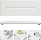 2 Pack Diatomite Stone Sink Tray, Water Absorbing Mat for Kitchen & Bathroom Counter, Quick Dry Soap Dish Makeup Vanity Caddy,Sponge Holder Organizer, White - 2pcs of 9"x 3.5"