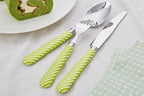 ANNOVA Silverware Set Stainless Steel Colorful Tableware Kitchen Flatware Set Utensils, Includes Dinner Knives, Forks, Spoons, Salad Forks & Dessert Spoons (Light Green, 20 Pieces)