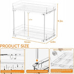 Yieach 4 Set Bathroom Organizers and Storage,2 Tier Clear Under Sink Organizer and Medicine Cabinet Organizer for Kitchen,Pantry Storage,Pull Out Drawers for Skincare,Pill Bottle,Spice Organization