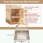 Pull out Cabinet Organizer,Width (16"-21") and Depth (13"-17") Expandable With 3 Rails,No Drill Adjustable Slide out Drawers for Kitchen,Pantry,Adhesive Roll out Shelves,for Cabinets Without Lip,White