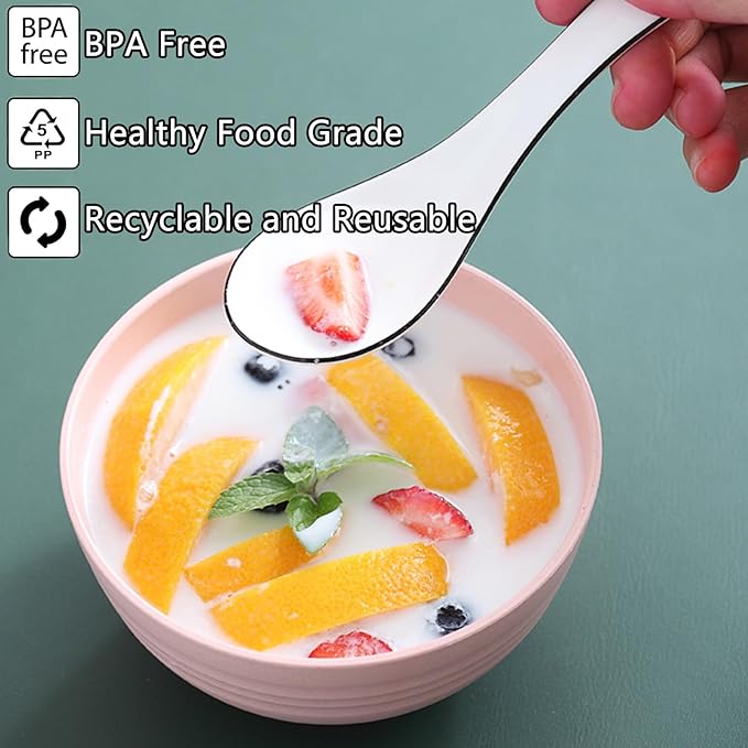 Unbreakable Wheat Straw Cereal Bowls Set of 4, 24 OZ Microwave and Dishwasher Safe Lightweight Soup and Salad Bowl Sets, Reusable Dessert Bowls for Rice, Pasta, Snack, Fruit, BPA Free (Pink)