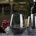 LUXU Wine Glasses Set of 4,20 oz Large Stemless Wine Glasses,Grey Juice Drinking Glasses,No Stem Glass Beverage Cups,All-Purpose Water Glasses for Ice Coffee,Tea,Red or White Wine
