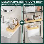 Bamboo Drawer Organizer for Kitchen & Bath, Extra Large Stackable Tray for Silverware, Toiletries & Utensils, 2 Pcs, 17" x 6" x 2" (Outer), 16.3" x 5.3" x 1.77" (Inner)