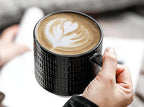 KOOV Ceramic Coffee Mug Set with Stand, 16 oz Coffee Mugs for Coffee, Tea, Cocoa, Stackable Ceramic Coffee Cup Set of 4, Large Mug Set of 4, Drinking Vessels for Women, Men (Blueset)