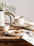 LE TAUCI Ceramic Plates and Bowls Set for 4, 12-Piece Ceramic Dinnerware Set, Farmhouse Dishes Set, Microwave & Dishwasher Safe, Stackable,12-Piece, Arctic White (10" Dinner+8" Salad Plates+6" Bowls)