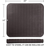MicoYang Silicone Dish Drying Mat for Multiple Usage,Easy clean,Eco-friendly,Heat-resistant Silicone Mat for Kitchen Counter or Sink,Refrigerator or Drawer Liner Coffee 2XL 24 inches x 18 inches