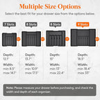 Lifewit Silverware Drawer Organizer, Expandable Utensil Tray for Kitchen, BPA Free Flatware and Cutlery Holder, Adjustable Plastic Storage for Spoons Forks Knives, 18- 33 x 18.5", Black