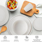 40 PCS Premium Wheat Straw Dinnerware Sets for 8, Unbreakable and Lightweight Dinner Plates,Microwave Safe Plates and Bowls Sets for Kitchen,Picnic and Party,Cereal & Salad Bowls,Water Glasses(Beige)