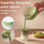 8 Pcs Matcha Whisk Set, Complete Ceramic Matcha Set Includes Bowl & Holder, Whisk, Scoop, Spoon, Tea Towel and Stainless Steel Sifter, Perfect Kit for Matcha Lovers (Green)