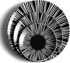 Ceramic Dinner Plates Set of 6-8 Inch Dessert Plates, Black and White Porcelain Dinner Plates Microwave, Oven & Dishwasher Safe, Minimalist Porcelain Dish Set