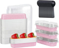 6.8oz Mini Loaf Pans with Lids 100 Pack,LNYZQUS Rectangle Aluminum Pans Mini Cake Tins,Disposable Baking Pan Small Cake Containers for Brownie Bread Cheesecake-Pink